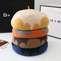 visrover 4 colorways 100 wool winter beret female autumn warm hat with geometric top quality women boina gift wholesale