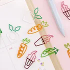 10 шт.лот креативная Милая в форме моркови металлическая зажим для бумаги Закладка канцелярские принадлежности для школы и офиса