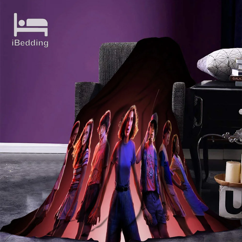 Лидер продаж Флисовое одеяло с принтом из фильма очень странные дела фланелевое
