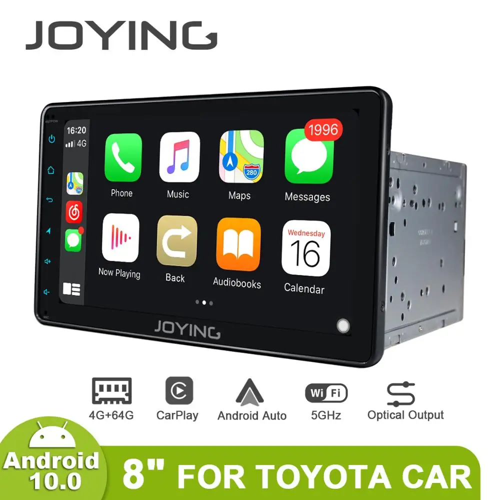 Магнитола JOYING на Android 10 0 с GPS Навигатором 4 Гб ОЗУ 64 ПЗУ 8 дюймов поддержка 4G для Toyota