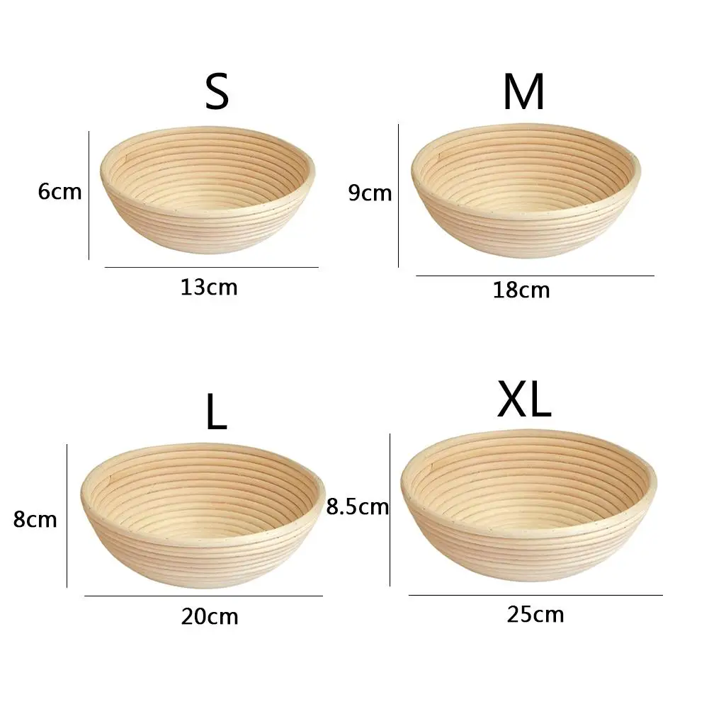 4 Sizes Fermentation Rattan Basket Round Brotform Bread Proving Dough Proofing Blooming Banneton Baking Tools | Дом и сад