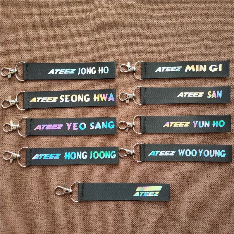 KPOP ATEEZ полосатый портрет женский ремень для телефона лазерная печать новый
