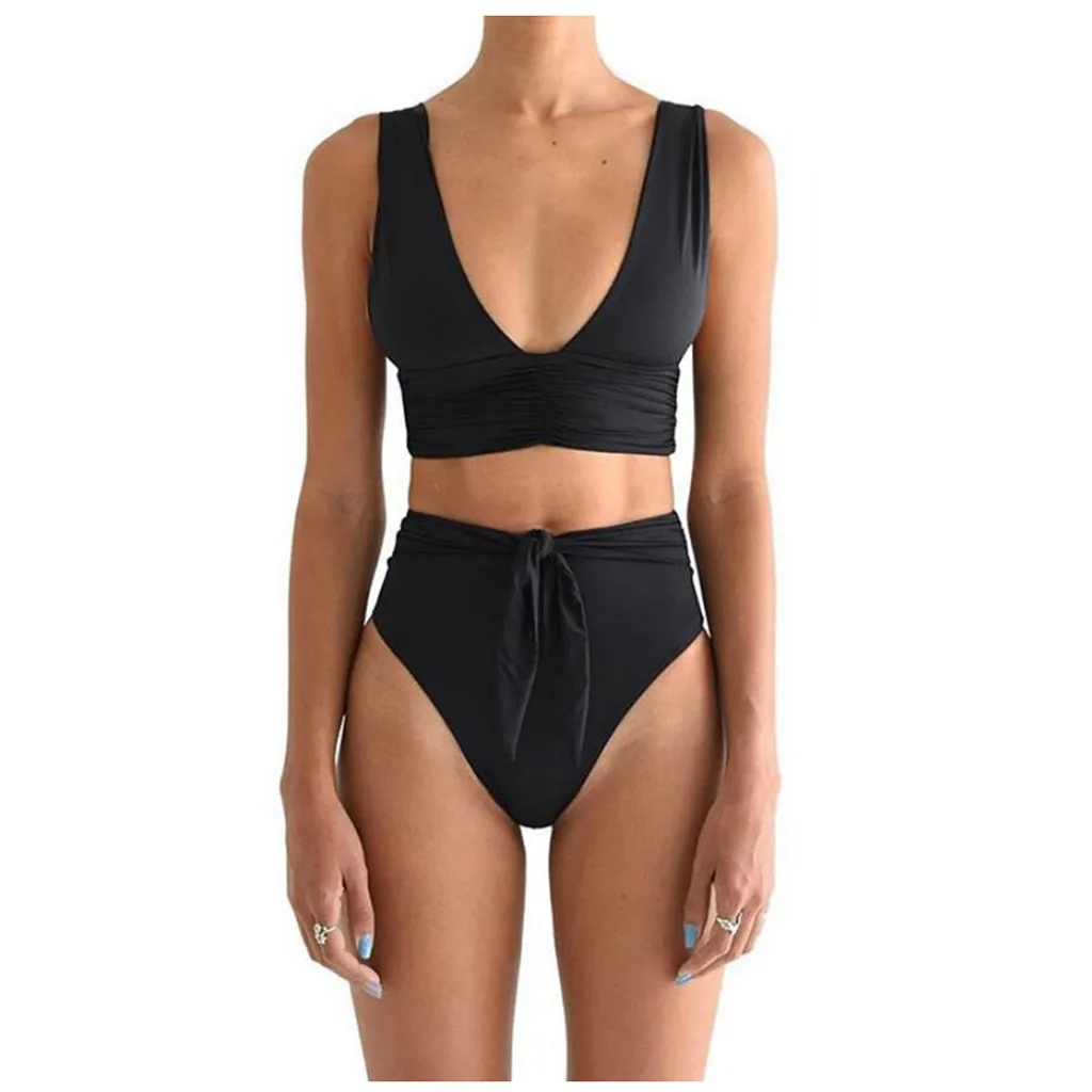 Комплект бикини CHAMSGEND женский сексуальный купальник с глубоким воротником