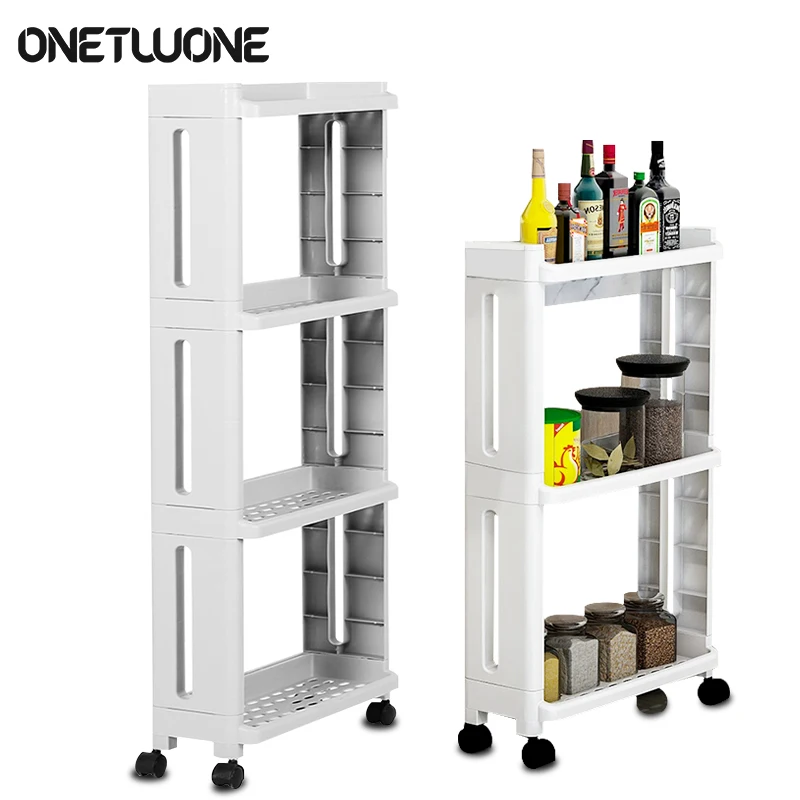 

2/3/4 Layer Kitchen Storage Rack For Kitchen Movable Detachable Shelf with Wheels Bathroom Organizer Shelf spice organizer