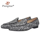 PiergitarНовые модные летние Стиль-белую полоску под зебру; Мужская обувь без шнуровки; Лоферы; Дышащая стелька из натуральной кожи без шнуровки на плоской подошве; Размера плюс