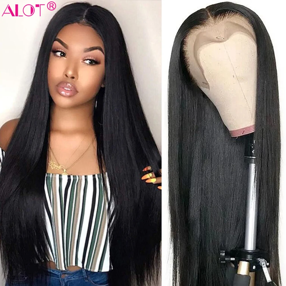 HD Lace Front Human Hair Wigs For Women Pre Plucked 150% Glueless 13X4 Brazilian Straight Lace Frontal Human Hair Wig Remy