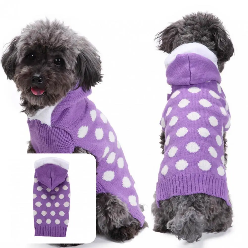 

Pet Hoodie Lovely Mild to Skin Close Fitting Pet Dogs Knitted Sleeveless Clothes Pet Supplies Pet Clothes Pet Sweater