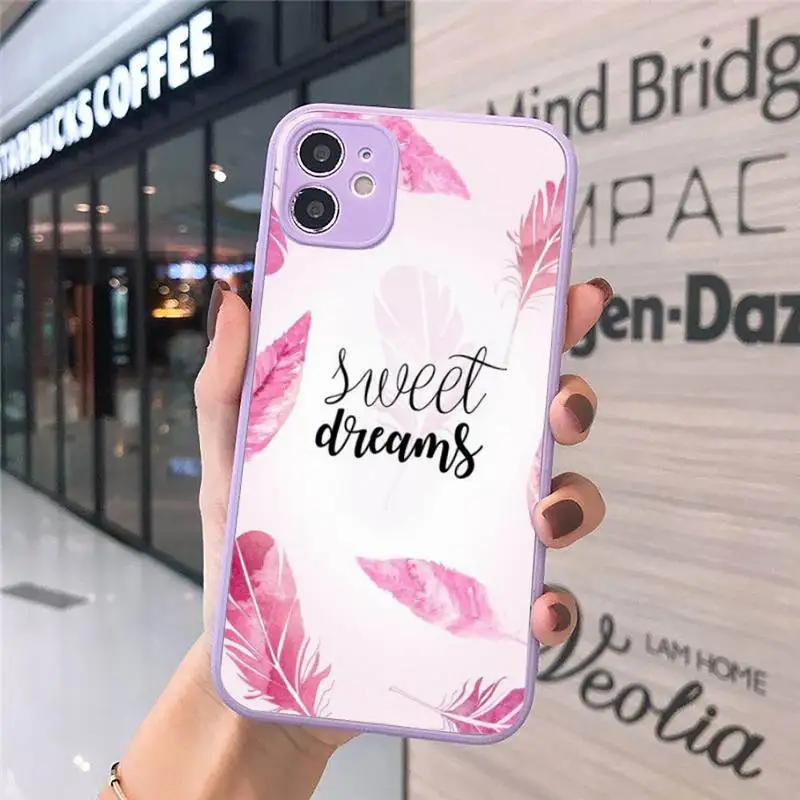 

Flamingo animal Phone Case Matte transparent For Purple iPhone 12 Mini 11 Pro XR XS Max 7 8 Plus X Back Cover