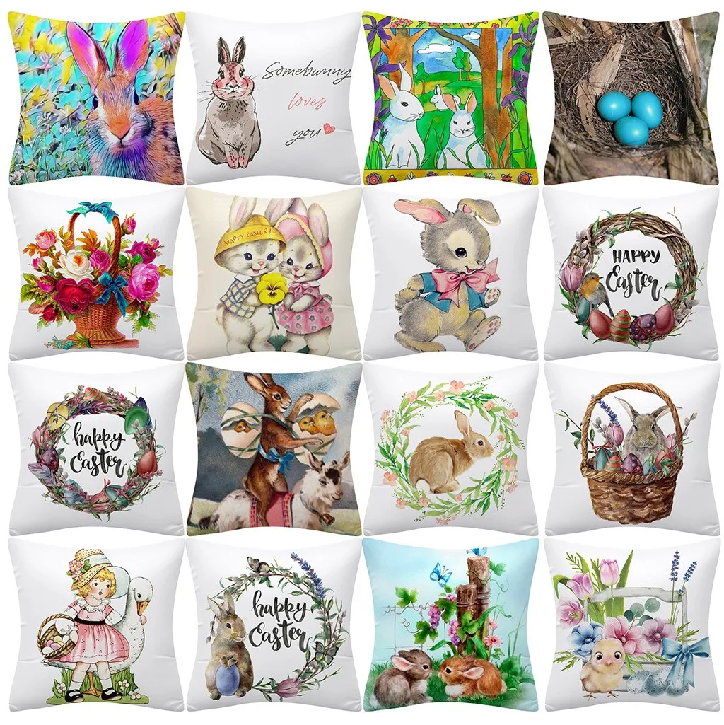 Чехол для Пасхальной подушки Ouneed наволочка с принтом кролика чехол из полиэстера