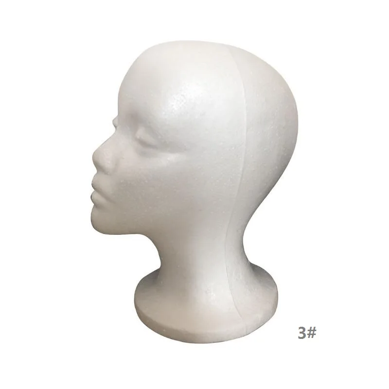 white foam wig display prop mannequin wig head display hat cap wig holder styrofoam foam head wig stand free global shipping