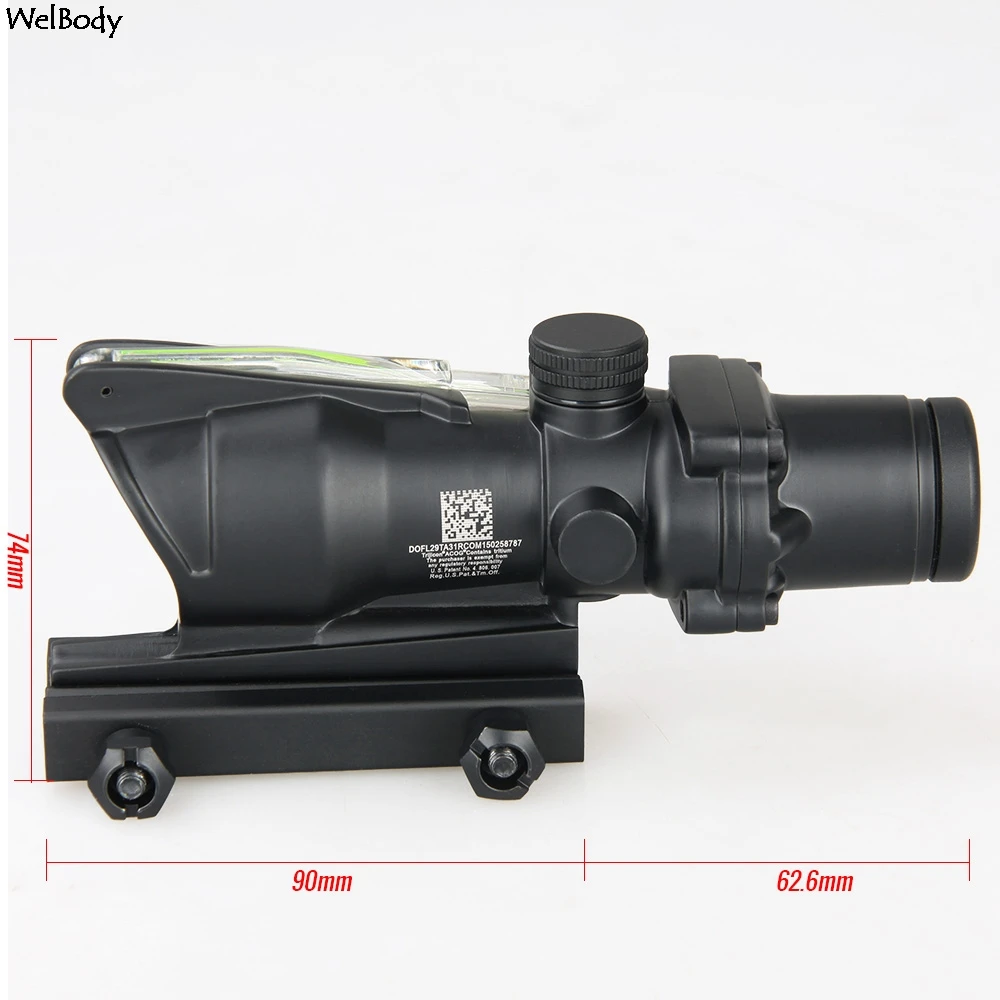 ACOG 4X32 оптика из настоящего Волокна Красная точка с подсветкой шеврон стекло