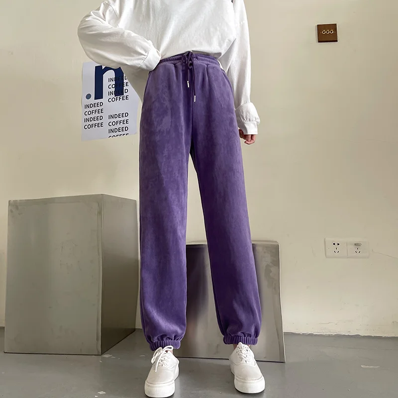 

Pants Women Sportswear Women Winter Thick Pants Fleece Warm Female Casual Loose Long Harem Trousers High Waist Woman Pants Hot