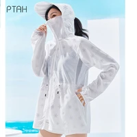 ptah summer sun protection clothing womens upf 50 zip up hoodie long sleeve running hiking jacket outdoor performance shirt