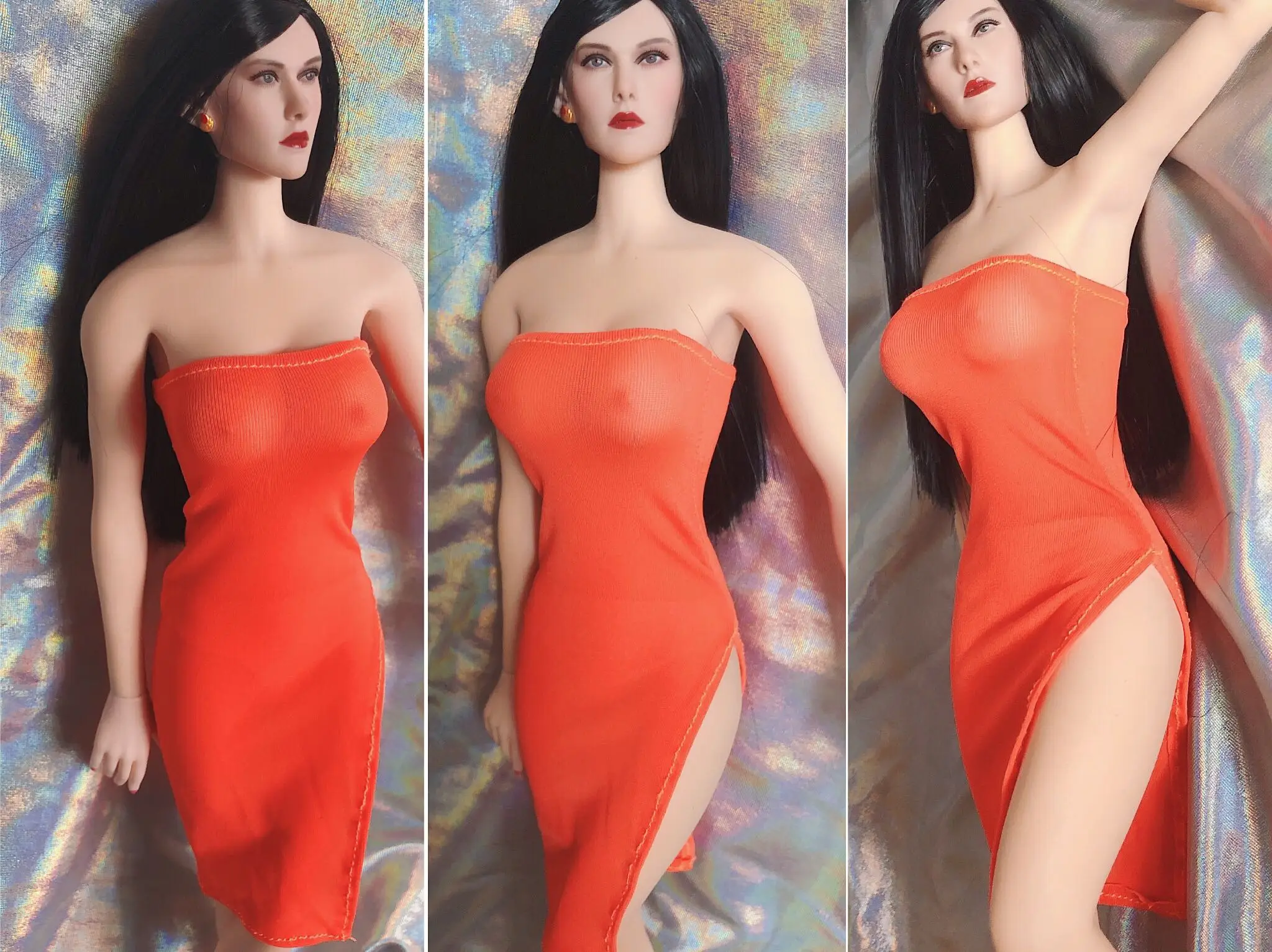

1/6 Female Clothes Woman Tube Top Slit Dress Suitable Sexy Short Dress For 12" Acction Figure Body In Stock