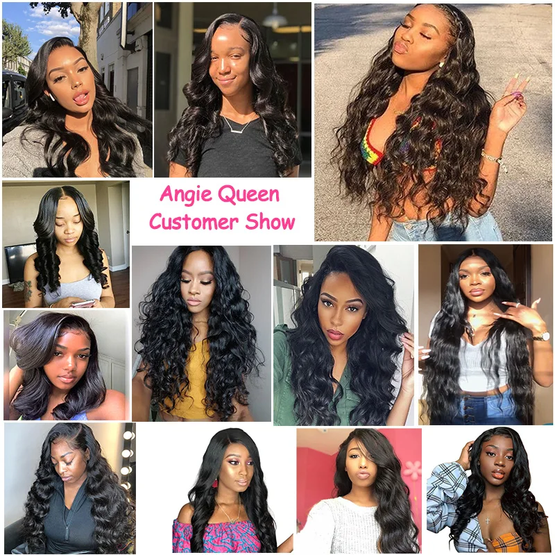 

ANGIE QUEEN Brazilian hair frontal loose wave hair frontal human hair lace frontal nonremy hair 150% frontal 8-20 inch free part