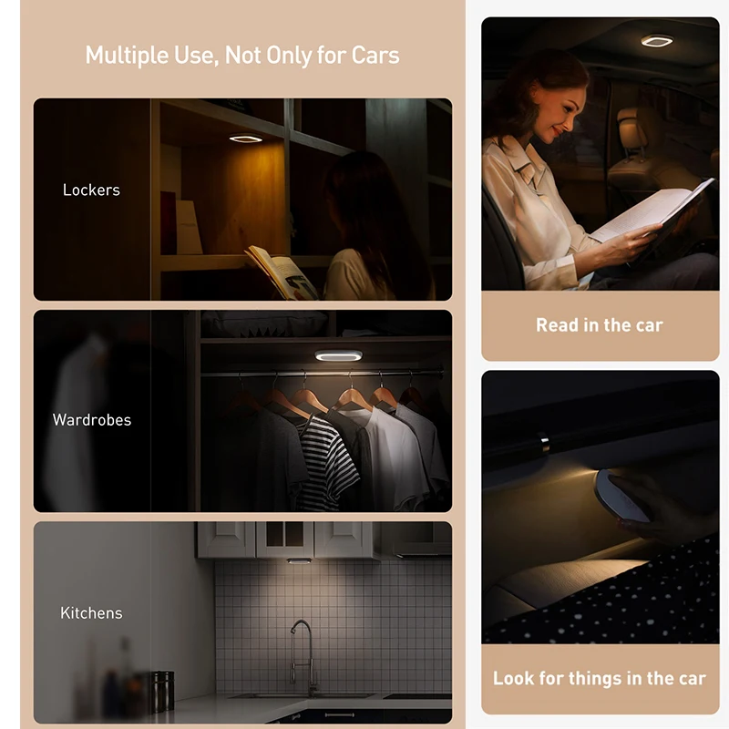 

Baseus Car Reading Light Rechargeable Magnetic LED Auto Styling Night Light Car Interior Light Ceiling Lamp