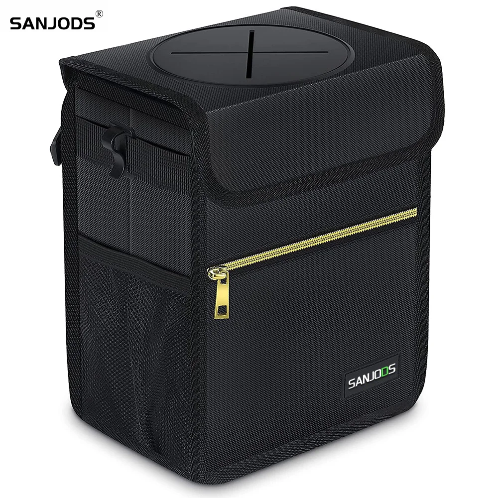 

SANJODS Car Trash Can Waterproof Trash Bin Multifunction Car Bin Seat Back Garbage Dump Auto Organizer for Car Accessories