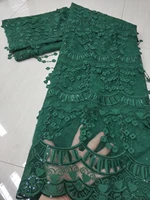 green african lace fabric 2021 french lace fabric with sequins high quality nigerian embroidery lace fabric for party dress