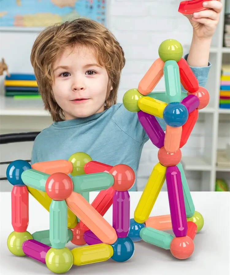 

Новинка 2021, набор образовательных магнитных шариков, 25/32/46/64 шт., магнитные блоки «сделай сам», модель и строительство, развивающие игрушки, П...