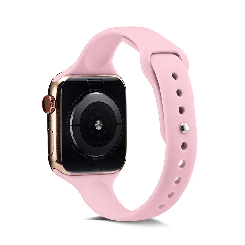 Ремешок для часов Apple Watch 38 мм 42 мм 44 мм 40 мм IWatch 4 3 2 1 спортивный силиконовый ремешок тонкий браслет аксессуары для часов