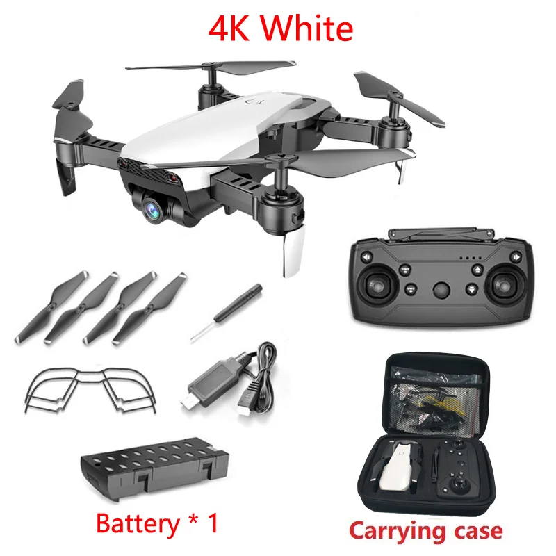 LAUMOX M69G FPV Дрон с камерой 4K HD Дрон широкоугольный WiFi складной селфи Дрон оптический поток RC Квадрокоптер Vs E58 M69 Дрон - Цвет: 4K White 1B CB