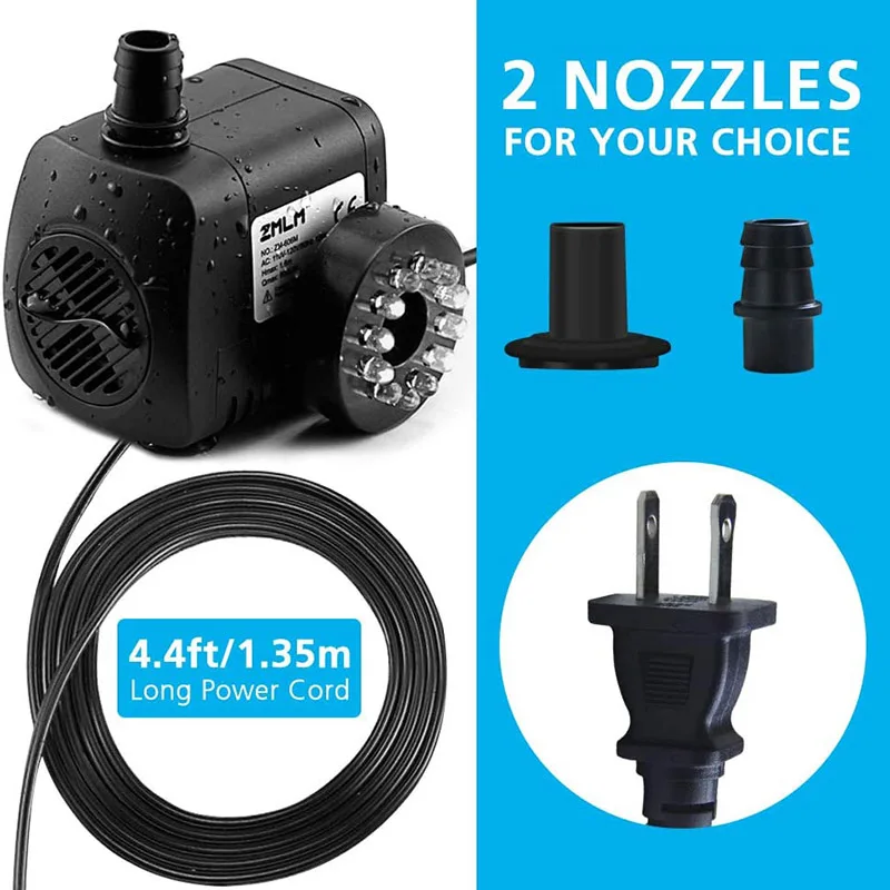 15 Вт мини Электрический погружной водяной насос светодиодный RGB Освещение