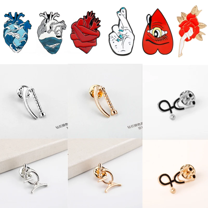 Человеческие органы мозг сердце матка пальцы булавки медицинские инструменты