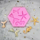 Мини хвост русалки Морская звезда силиконовая форма помадка шоколадный торт инструмент для декорирования, сделай сам глина ручной работы Смола Мыло Форма для выпечки инструмент