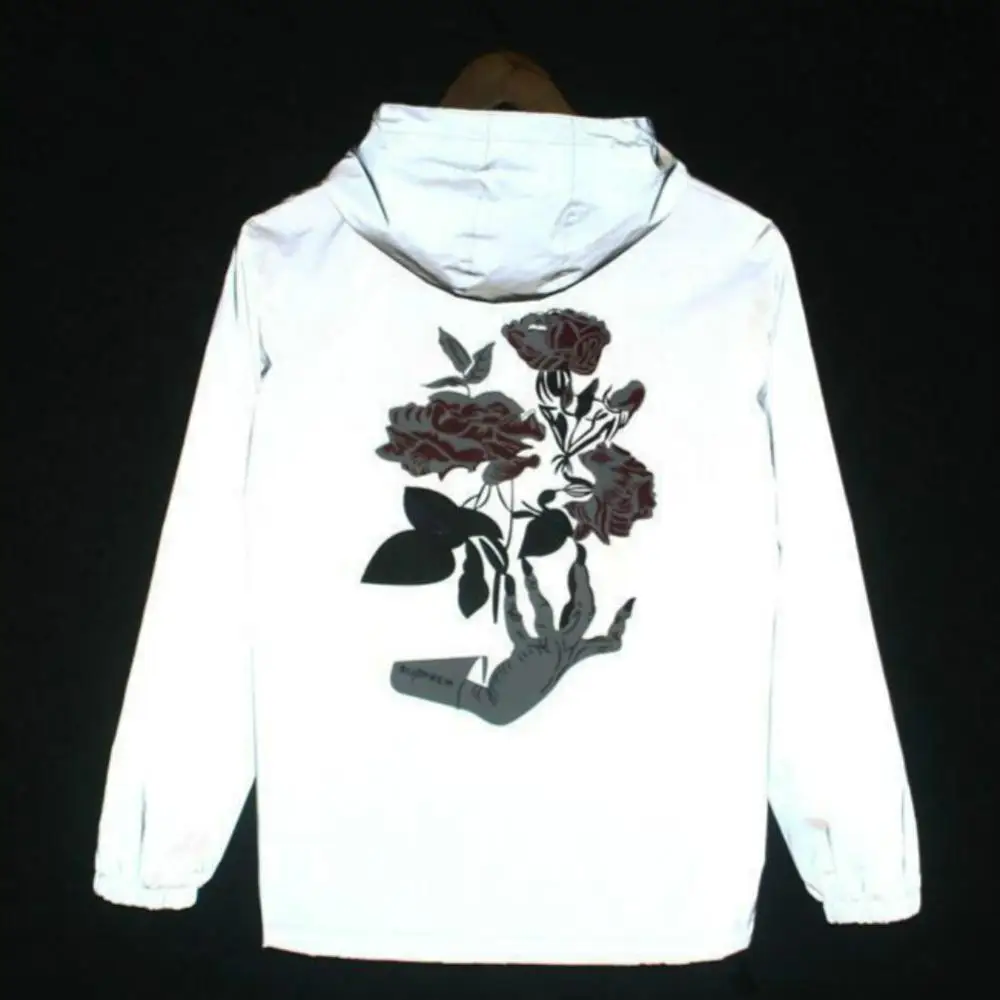 Ветровка Мужская/Женская Светоотражающая повседневная куртка с капюшоном в