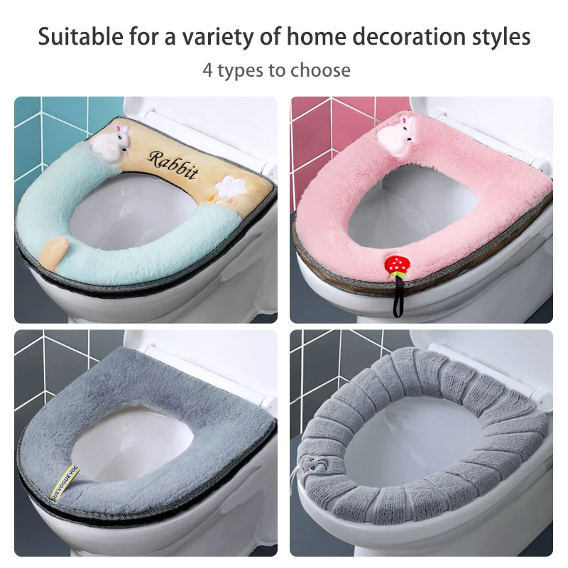 

Universal Warm Soft Washable Toilet Seat Cover Household Bathroom Winter Waterproof WC Mat Seat Toilet Accessories