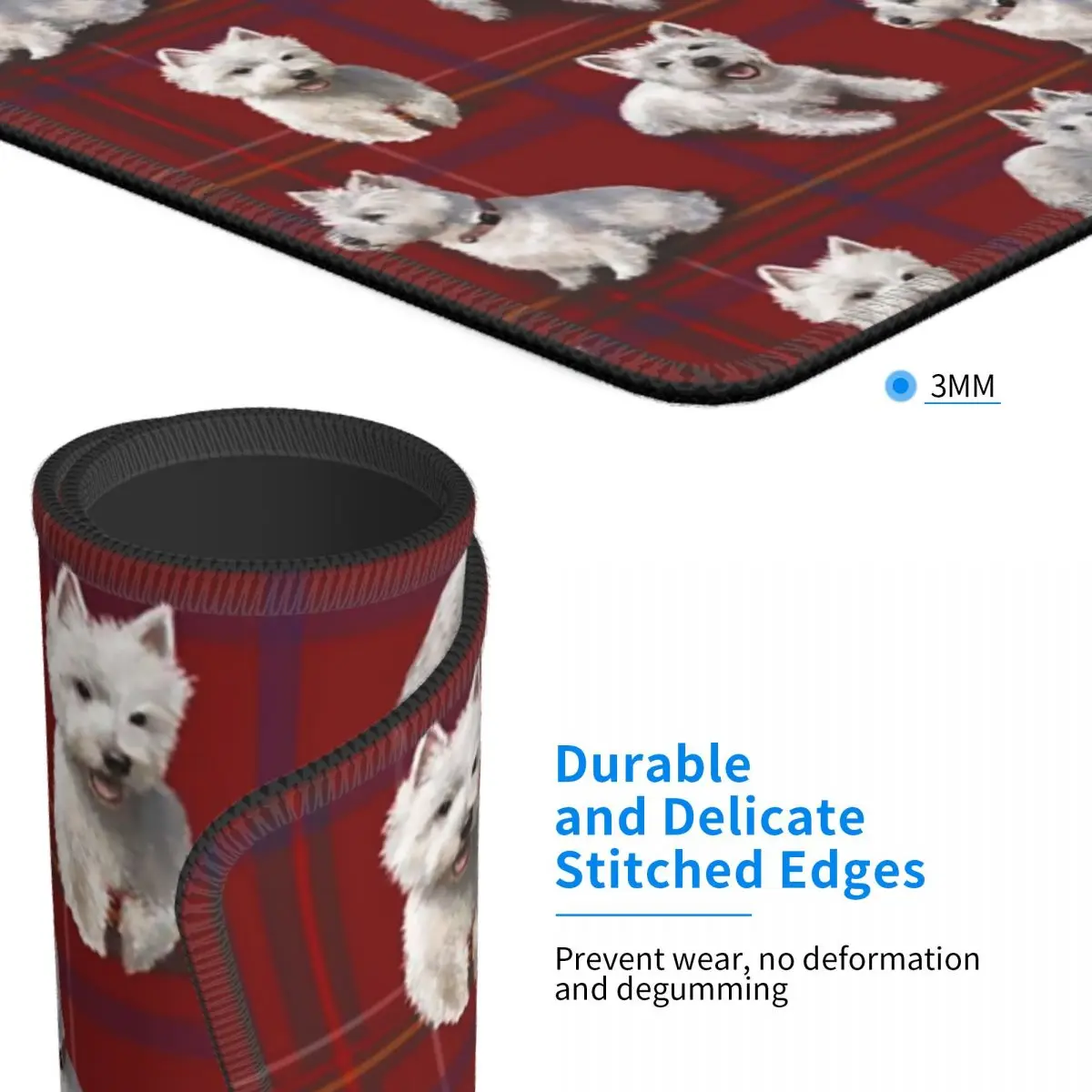 Коврик для мыши West Highland Terrier Westie Dog игровой Настольный коврик ноутбука с милыми