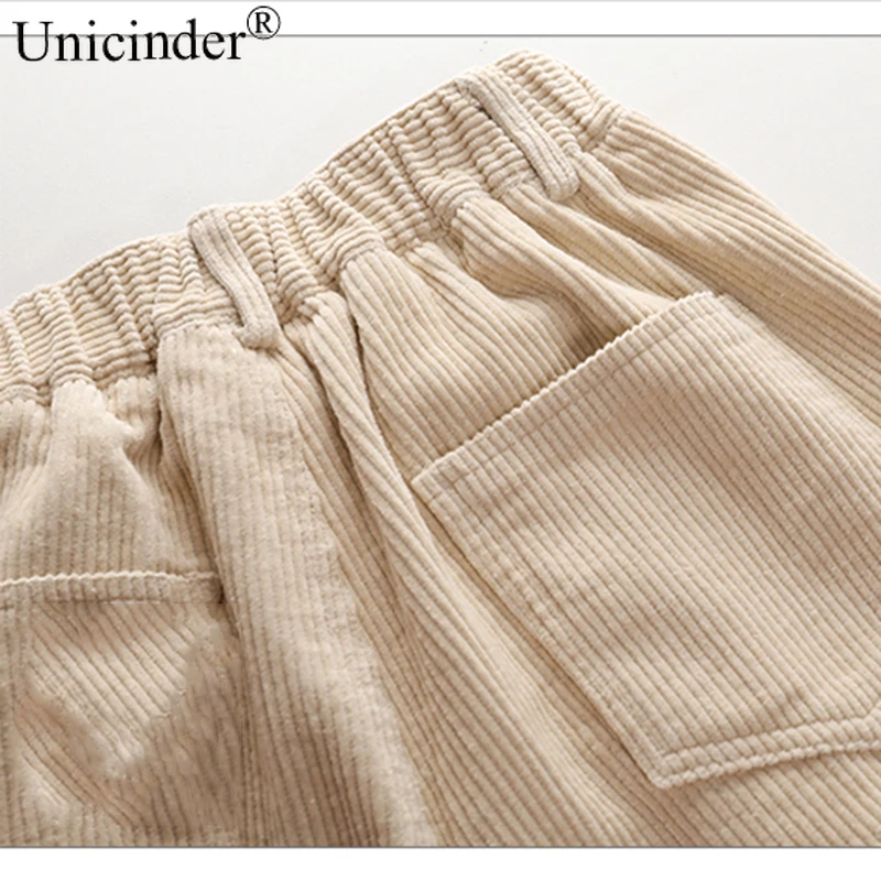 

Unicinder Corduroy Pants Harem Pants Autumn Winter Women Pants Elastic Waist Casual Black Trousers Pantalon Femme 2021 Plus Size