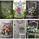 Алмазная живопись 5D сделай сам, алмазная вышивка с цветами, полноразмерная, квадратная, круглая, стул, цветок, вышивка крестиком, ручная работа, домашний декор, подарок