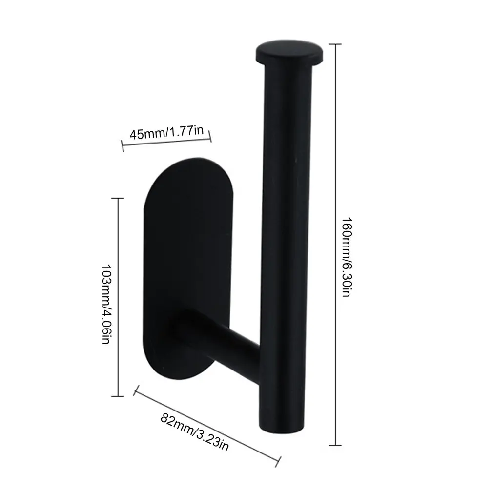 

Stainless Steel Toilet Roll Paper Holder Black Silver Kitchen Paper Tower Holder Self Adhesive Wall Mounted Tissue Towel Rack