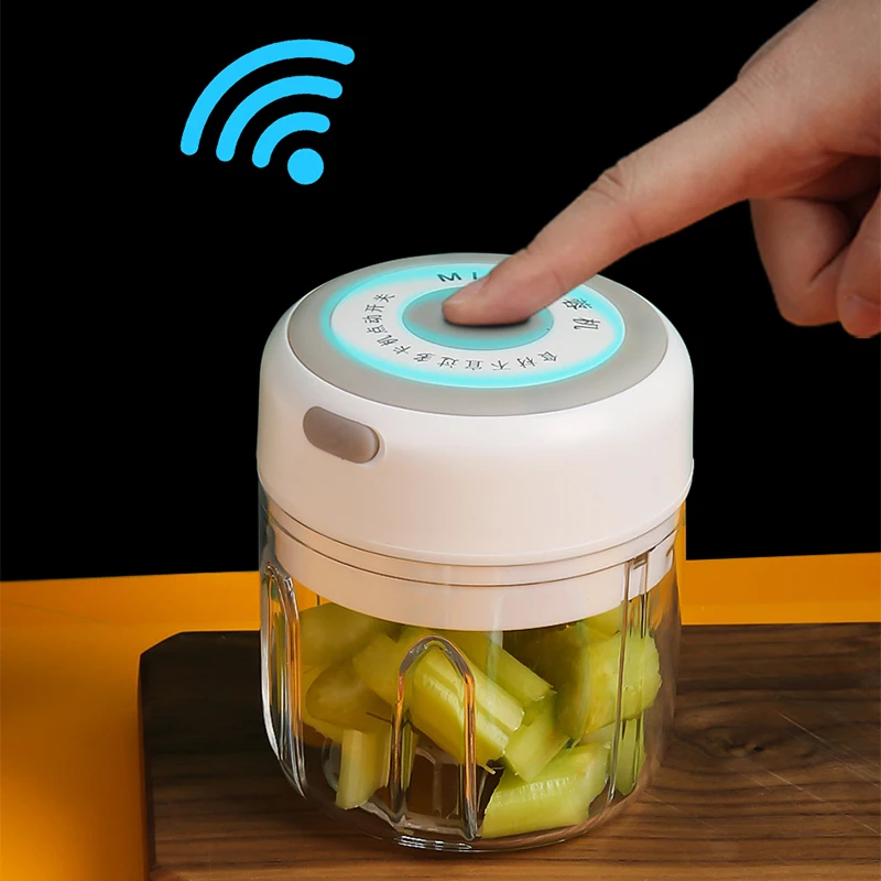 

Электрическая чеснока, 100/250/300 мл, мини-давилка с USB-зарядкой, для овощей, чеснока, беспроводной умный электрический кухонный измельчитель дл...
