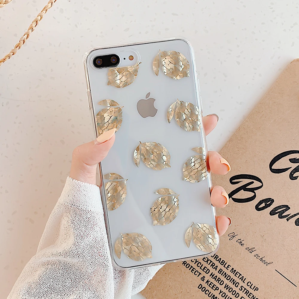 LOVECOM листья и ананас Прозрачный чехол для телефона для iPhone 11 Pro Max XR XS Max 7 8 Plus X Прозрачная мягкая Гальваническая задняя крышка