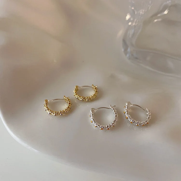 Винтажные модные золотые и серебряные серьги-гвоздики в форме цветка для женщин