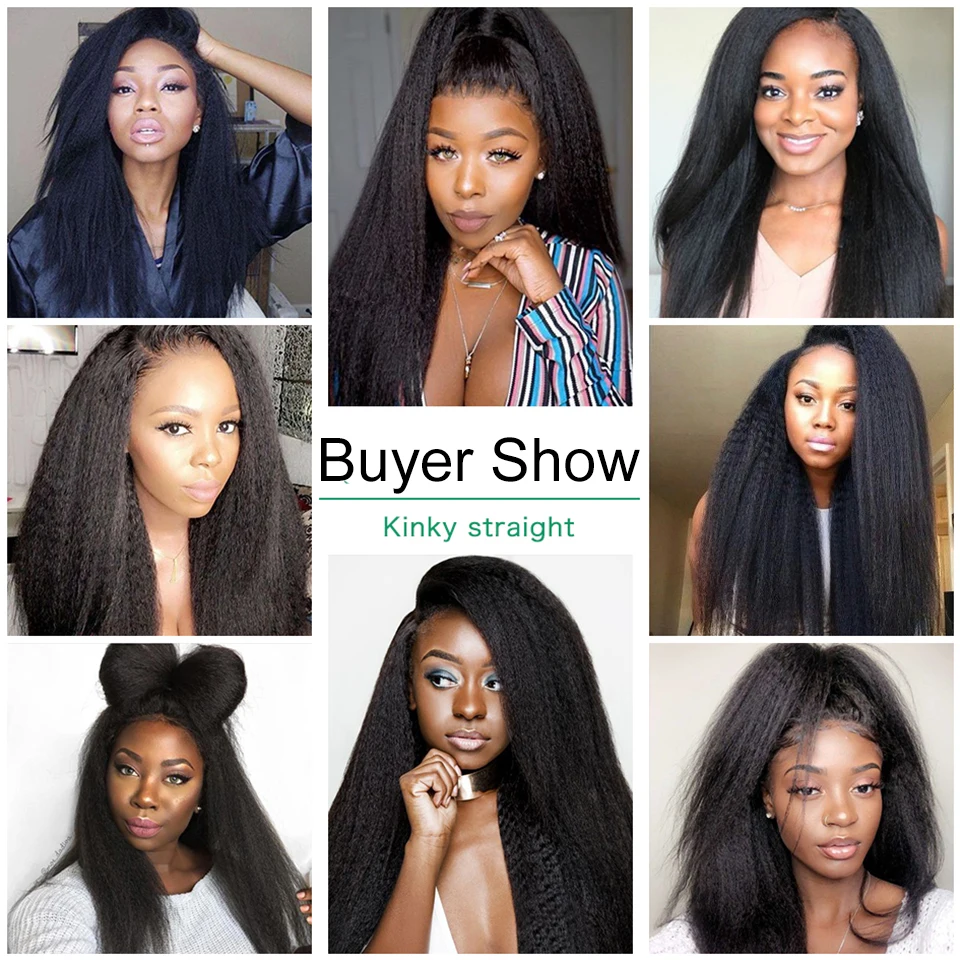 

Sedittyhair kinky straigt Hair Bundles With Closure Remy Human Hair Weaves 3 Bundles With Closure YAKI bundles with closure