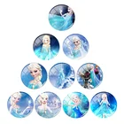 Стеклянный кабошон для фотосъемки Disney с анимацией холодная принцесса Айша, 12 мм15 мм16 мм, купол с плоским основанием для творчества, создания украшений