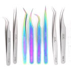 Пинцет для ресниц из нержавеющей стали, Профессиональный пинцет для наращивания ресниц, антистатический Пинцет для наращивания ресниц, инструменты для макияжа