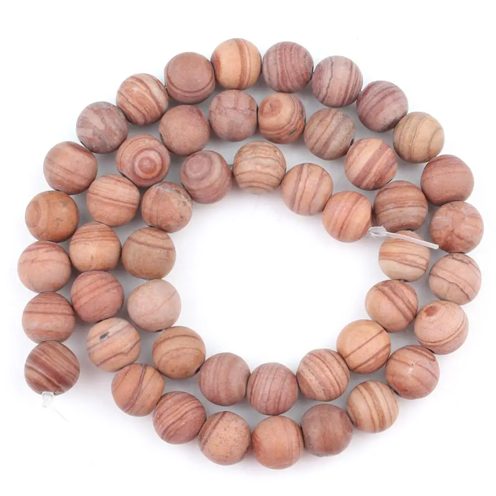 Natural Stone Matte Dull Polish Brown Rain Jaspers Beads Round Loose Spacer For Jewelry Making 6 8 10mm DIY Bracelet | Украшения и