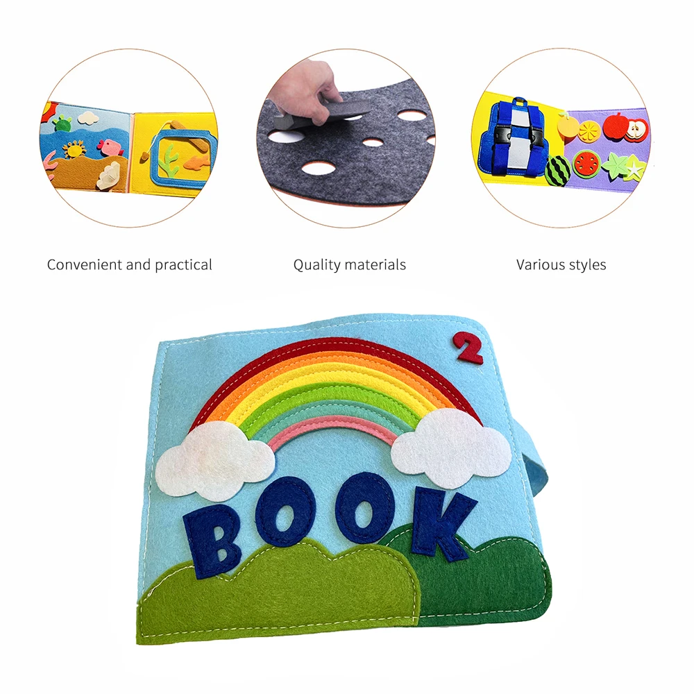 Моющаяся Монтессори 3D детская история яркая доска раннее обучение привычки для