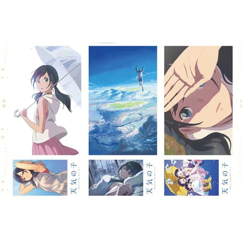 Аниме Tenki No Ko Weathering With You открытка почтовые открытки Наклейки артбук подарок косплей реквизит набор книг подарки