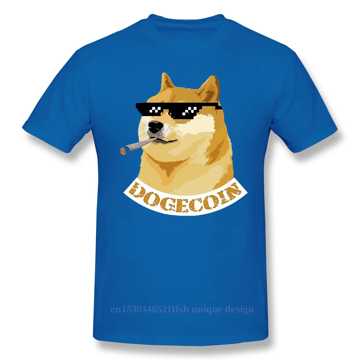 

2021 new hot sale DOGE 100% cotton men's T-shirt Cotton Camiseta street hip-hop casual top with Bitcoin inventory