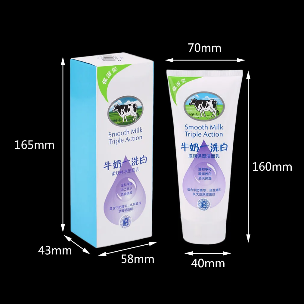 

Milk Unisex Facial Skin Cleaning Moisturizing Cleaning Cream Skin Whitening Nourish Cleaning Cream Wash Facial Cleanser