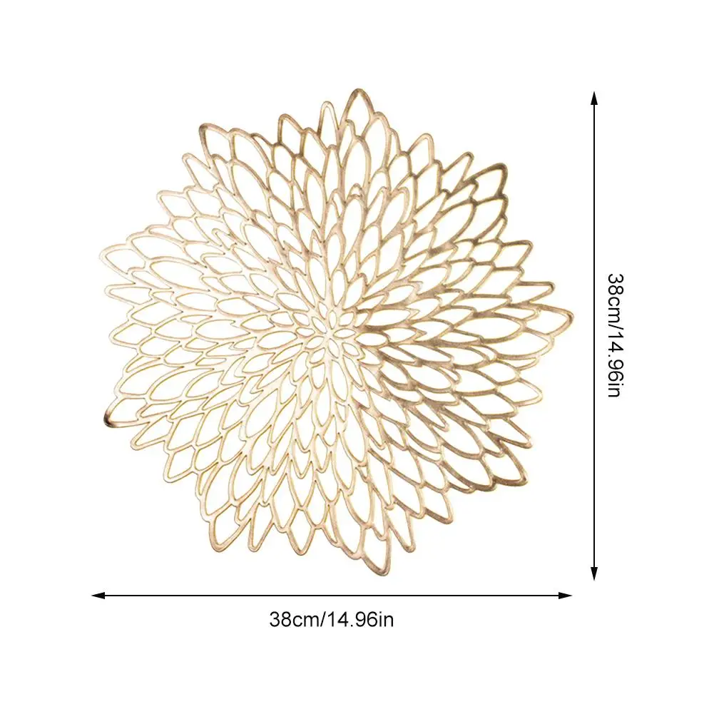 1 шт. цвета: золотистый серебристый цветок круглой формы столовых Coaster круглый