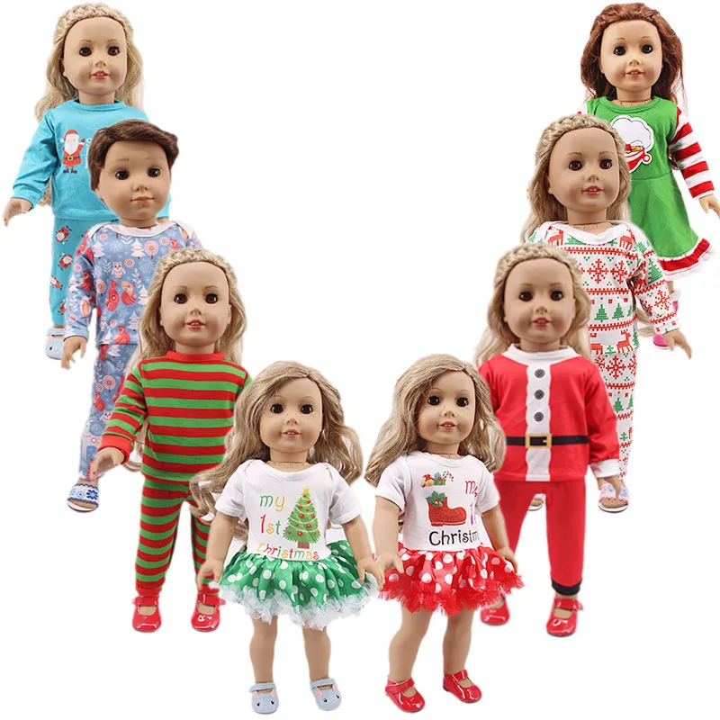 Кукольная Пижама 2 предмета рождественские дизайнерские ночные рубашки для 18