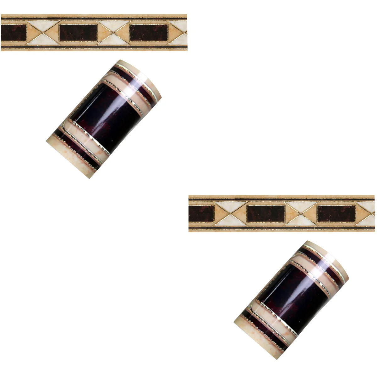 

2pcs 3D Imitation Border Wall Sticker Waterproof PVC Tile Sticker Peel and Stick Wallpaper