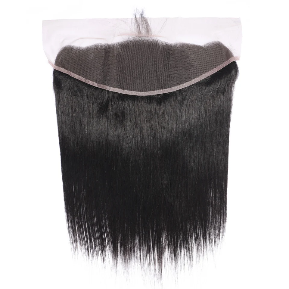 Ales бразильские Прямые пряди волос с фронтальной застежкой отбеленные узлы