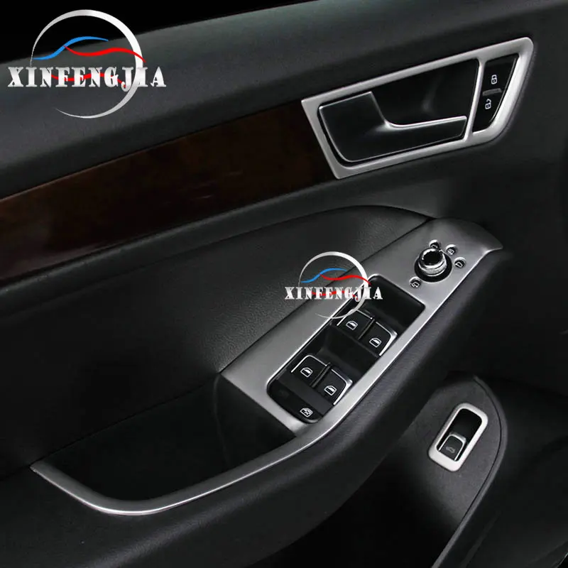 

For Audi Q5 09-17 4pcs Steel Door Armrest Window Lift Decorator Panel Cover trim